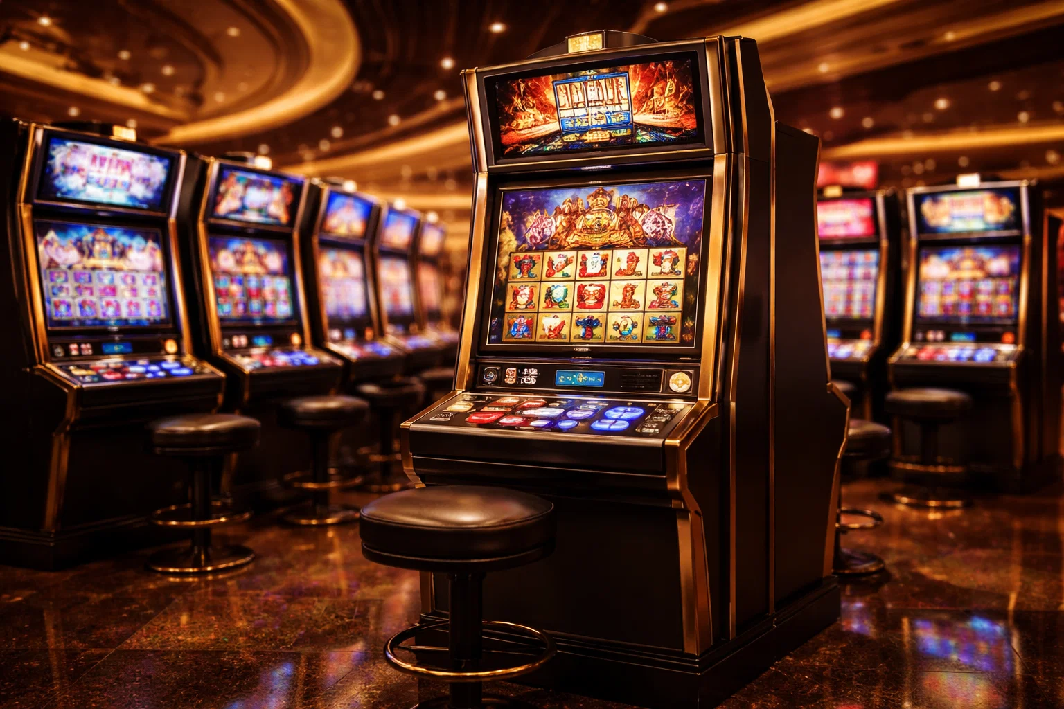 Selection of popular online pokies on screen